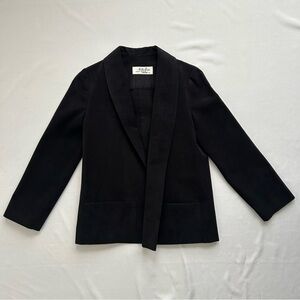Vintage Mollie Parnis Ultra Suede Blazer Jacket Black Small